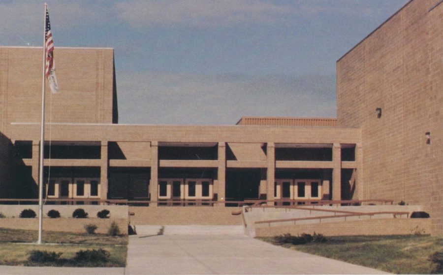 The front of the school before it was redone is shown