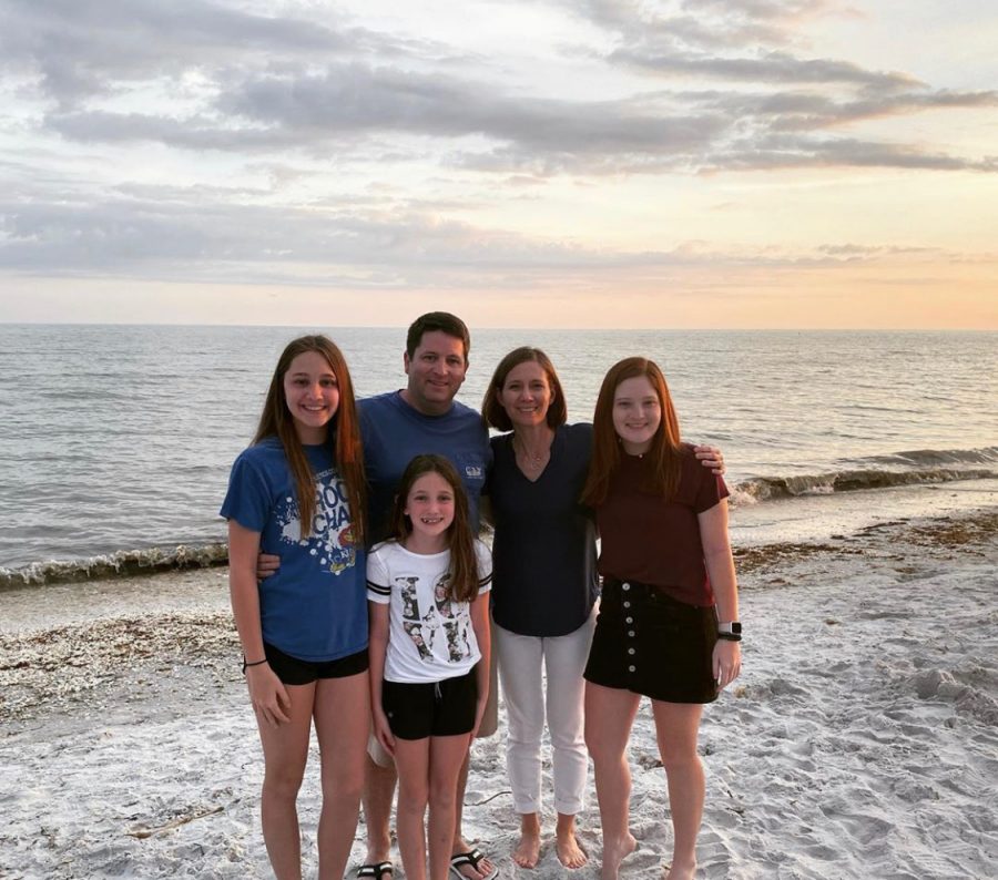 Junior Emily Bechard and her family on vacation during Spring Break, before the lockdown order began.